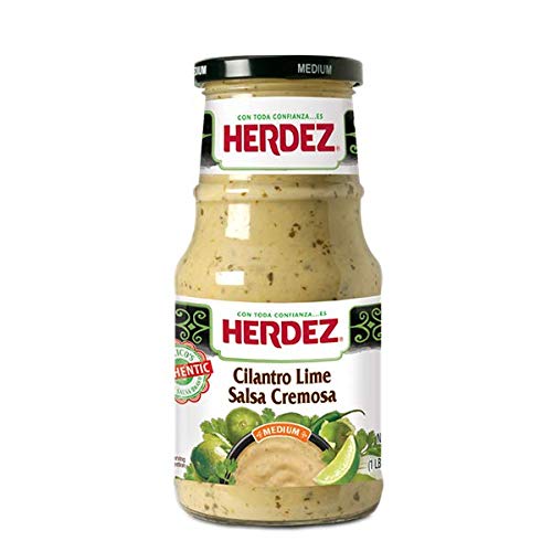 Herdez Authentic Mexican Medium Hot Sauces 15.3 Oz Gluten Free (Cilantro Lime Salsa cremosa, 2 Pack)