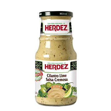 Herdez Authentic Mexican Medium Hot Sauces 15.3 Oz Gluten Free (Cilantro Lime Salsa cremosa, 2 Pack)