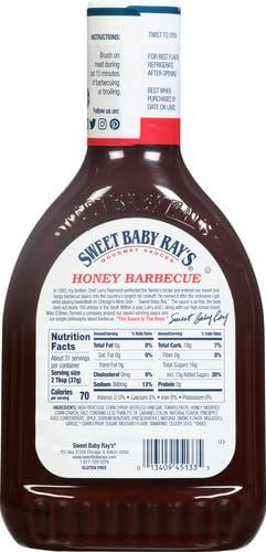 Sweet Baby Rays Barbecue Sauce, Honey, 40 oz