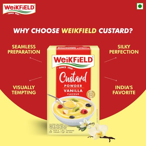 Weikfield Custard Powder, Vanilla Flavour, 500G Carton