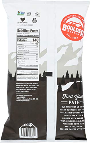 Boulder Canyon Kettle Cooked Potato Chips, Sea Salt & Cracked Pepper, 5 Ounce (Pack Of 12)