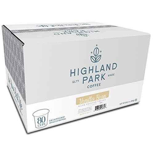 Highland Park Coffee Single Serve Pods Compatible With Keurig K Cup Malt-Inspired, Vanilla Bean, 80 Count