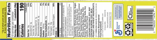 Nature Valley Biscuit Sandwiches, Coconut Butter, Snack Value Pack, 10 Ct, 13.5 Oz