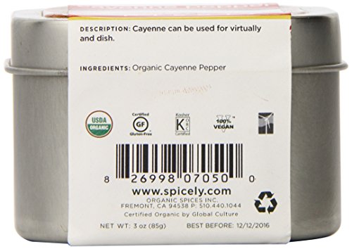 Spicely Organic Cayenne Pepper - Tin