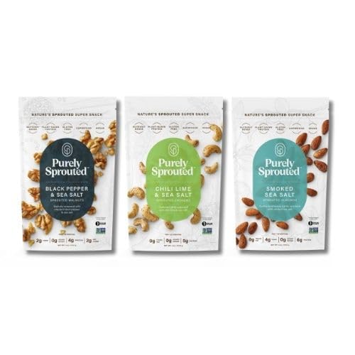 Purely Sprouted Nuts About Nuts, Non-Gmo Superfood For Healthy, Certified Usda Organic, Gluten-Free Snacking (4 Oz, 6 Pack)