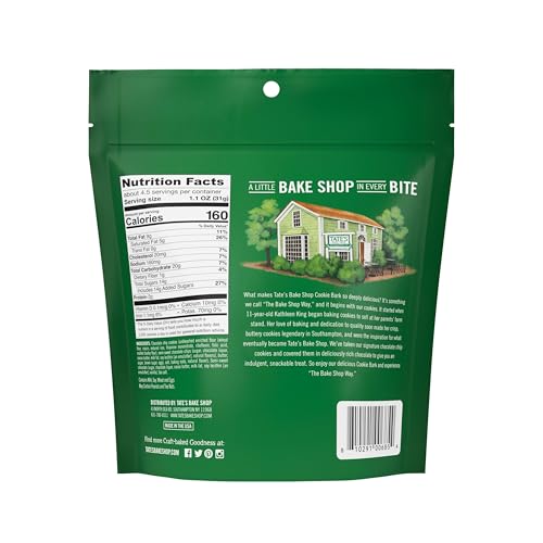 Tates Bake Shop Cookie Bark  Chocolate Chip Cookies with Dark Chocolate and Sea Salt  4-5 oz Bags