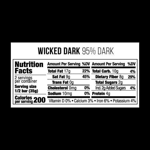Taza Chocolate Organic Amaze Bar 95% Dark, Vegan, 6 Count (2.5 oz each)