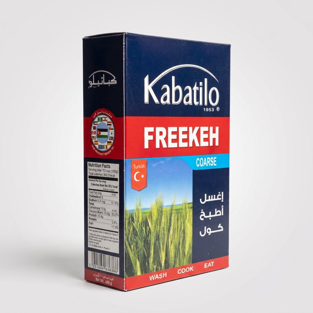 Kabatilo Freekeh Coarse 400g - Premium Turkish Roasted Green Wheat