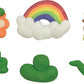 Edible, St. Pat's Royal Icing Charms Assortment - Size: 3/4"-1+"