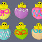 Edible Royal Icing Chicks In Shell Charms - Asst. Colors, 5/8"