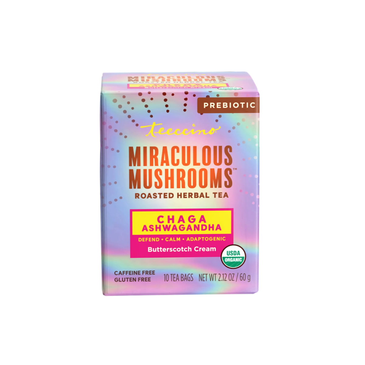 Chaga Ashwagandha Butterscotch Cream Mushroom Herbal Tea