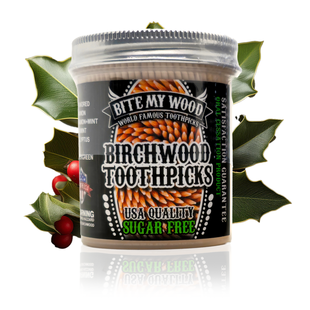 450 Qty BiteMyWood Flavored Birchwood Toothpicks in Plastic Jars