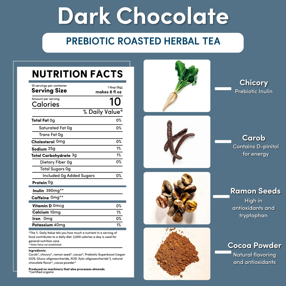Dark Chocolate Prebiotic SuperBoost Herbal Tea