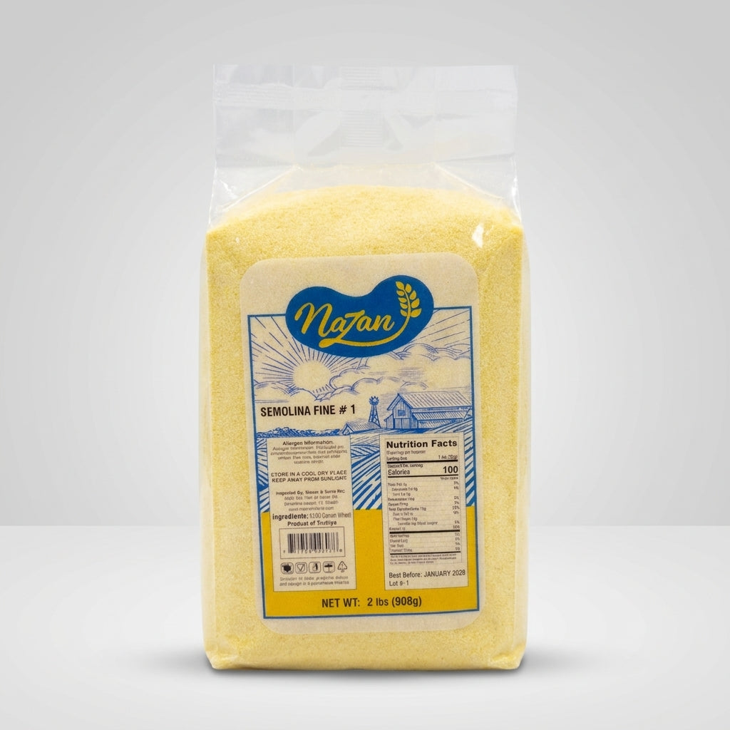 Najan Semolina Fine #1 - 2 lbs (908g) Premium Turkish Durum Wheat