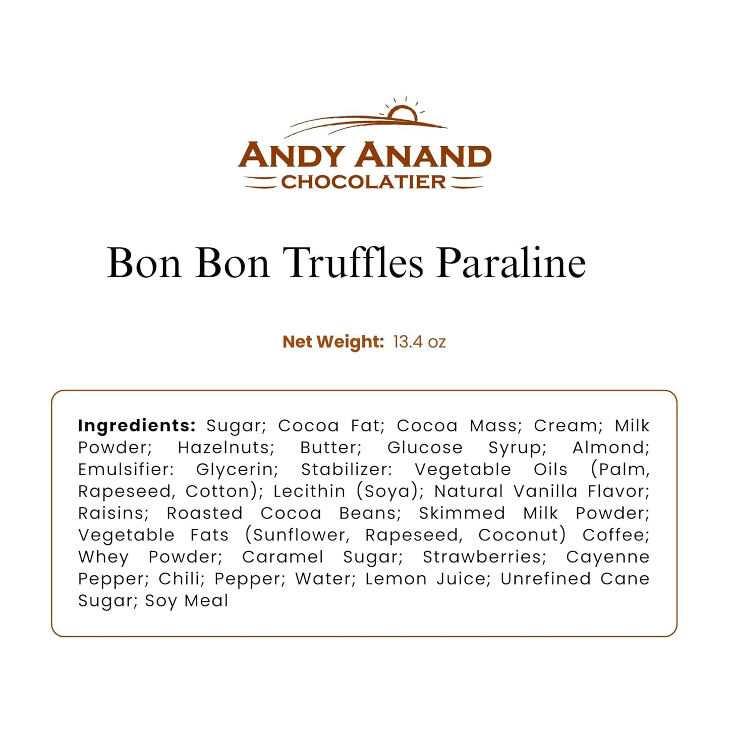 Chocolate Truffles Bon Bon Praline Box – Gourmet Chocolate Gift, Made with 60% Chocolate (Cocoa Butter)