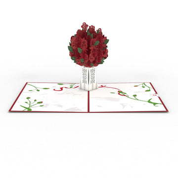 Red Rose Arrangement 5''x7'' Pop Up Card