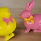 Bunny & Chick 3D Rings - Pink & Yellow Assortment -72 count,  Size 1-1/4"