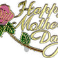 Happy Mother's Day Rose Plaque Cake Toppers, 3" - 6 or 24 pieces