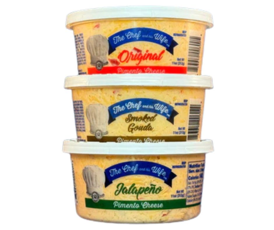 The Chef And His Wife Foods Signature Trio-Oriflavor Blendal Pimento Cheese  Rich Flavor Gouda And Jalapeno