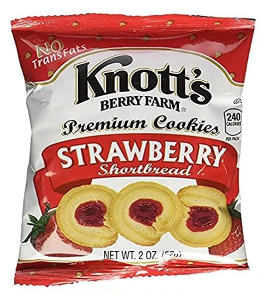 Knott'S Berry Farm Strawberry Shortbread Cookies, 2 Oz (Pack Of 12)