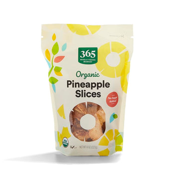 365 by Whole Foods Market Organic Dried Pineapple, Unsweetened, 8 Ounce, Natural Color