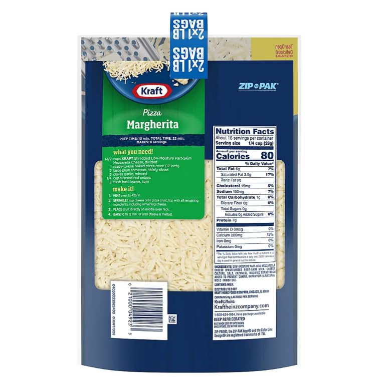 Kraft Mozzarella Shredded Cheese, 2 pk. - 2 lbs Total Weight