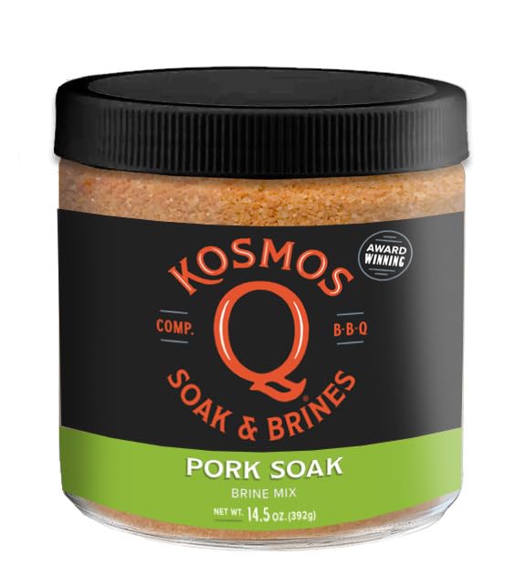 Kosmos Q Pork Brine Soak & Seasoning, Sweet Brown Sugar & Worcestershire, 16 Oz Jar