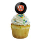 Wartburg College Secondary Logo Cupcake Picks Toppers Decoration Set Of 6