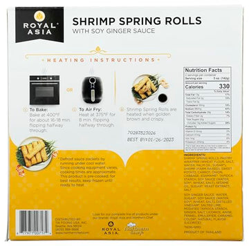 Royal Asia, Shrimp Spring Rolls Ginger Soy Sauce, 10 Ounce