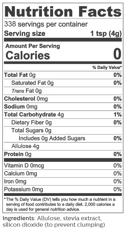 So Nourished Stevia With Allulose Sweetener Powdered - 1:1 Sugar Substitute, Keto - 0 Calorie, 0 Net Carb, Non-Gmo (3 Lb / 48 Oz)