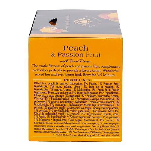 Ahmad Tea Black Tea Teabags, Peach & Passion Fruit, 20 Count (Pack of 6) - Caffeinated, Sugar-Free, Model 699