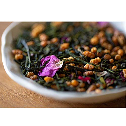 Smith Teamaker | Rose City Genmaicha No. 1912 - Sencha, Genmai, Mao Feng Green Tea & Rose Petals | Caffeinated Roasted Rice Full Leaf Green Tea Blend (15 Sachets, 1.26Oz Each)