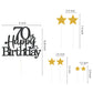 Pargleev Glittery 70th Birthday Cake Topper, Personalised Decorations, Black Gold, Paper