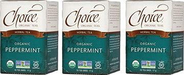 Choice Organic Teas Herbal Tea, 3 Boxes of 16 (48 Tea Bags), Peppermint, Caffeine Free