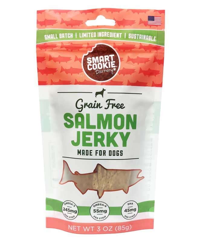 Smart Cookie Salmon Jerky Dog Treats - Dha & Omega Strips For Dogs & Puppies With Allergies, Sensitive Stomachs With Wild Caught