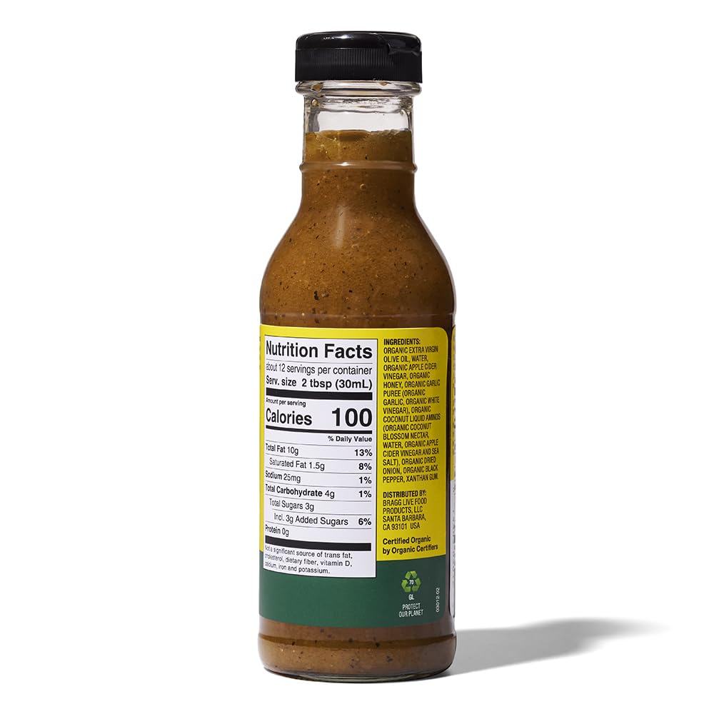 Bragg Organic Vinaigrette Salad Dressing and Marinade - 12 fl oz - Gluten-Free Dressing with Bragg Apple Cider Vinegar