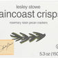 Raincoast Crisps Leslie Stowe, Rosemary Raisin Pecan Crackers, 5.3 Ounces