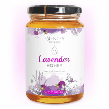 Essences Bulgaria Raw Lavender Honey 15.9 OZ | 450gr | Amazing Taste | 100% Pure and Natural | Without additives | Raw Bee Honey