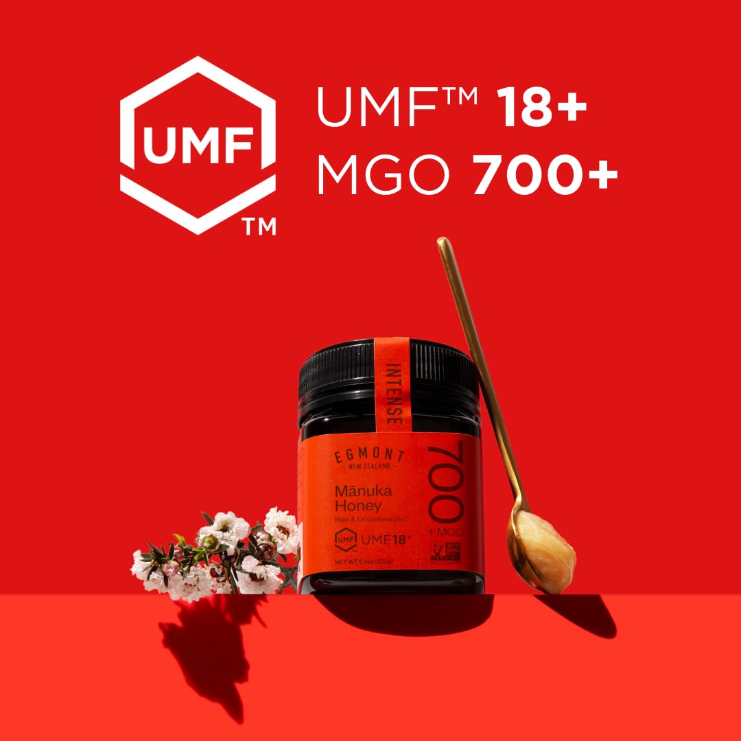 Egmont Honey Raw Manuka Honey Mgo 696+ Umf 18+ 8.8Oz(250G) Non-Gmo, Kosher, Recycled Plastic Jar, Traceable 100% Pure Authentic