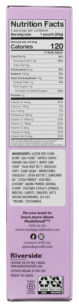 Made good Soft Baked Mini cookies - Double chocolate - case Of 6 - 4.25 Oz.