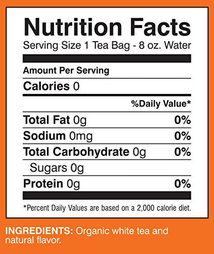 Davidson'S Organics, White Peach, 25-Count Tea Bags, Pack Of 6