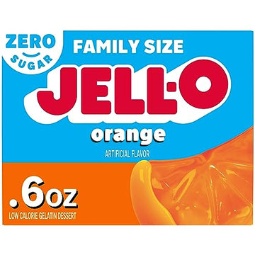 Jell-O Orange Sugar Free Gelatin Dessert Mix (0.6 Oz Box)