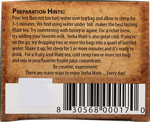 The Mate Factor Organic Yerba Mate Dark Roast - 20 Tea Bags