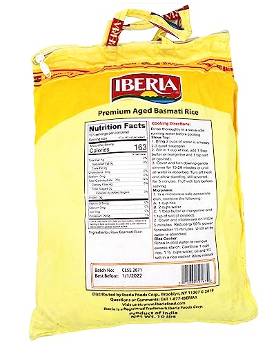 Iberia Premium Aged Indian Basmati Rice, 10 Pounds