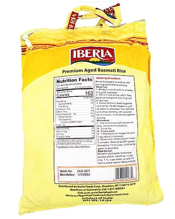 Iberia Premium Aged Indian Basmati Rice, 10 Pounds