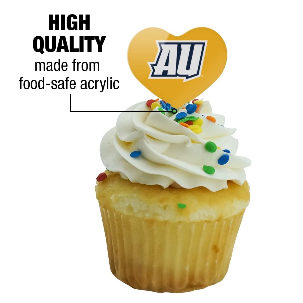 GRAPHICS & MORE Cupcake Picks Set of 6, Acrylic, Averett University Heart Love Design, Model CUPT.HRT.ACR.6PK.CLCACV500B
