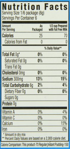 Jell-O Vanilla Sugar Free & Fat Free Instant Pudding & Pie Filling Mix, 24 Ct Pack - 1.5 Oz Boxes, As Seen On Tiktok
