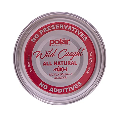 Mw Polar All Natural Chunk Light Tuna In Water, Wild Caught, Sustainable Fishing, Dolphin Safe, Tender, No Preservatives/Residue, Glutenfree, Lean Protein, Kosher, On The Go Meal, 5Oz (Pack Of 48)