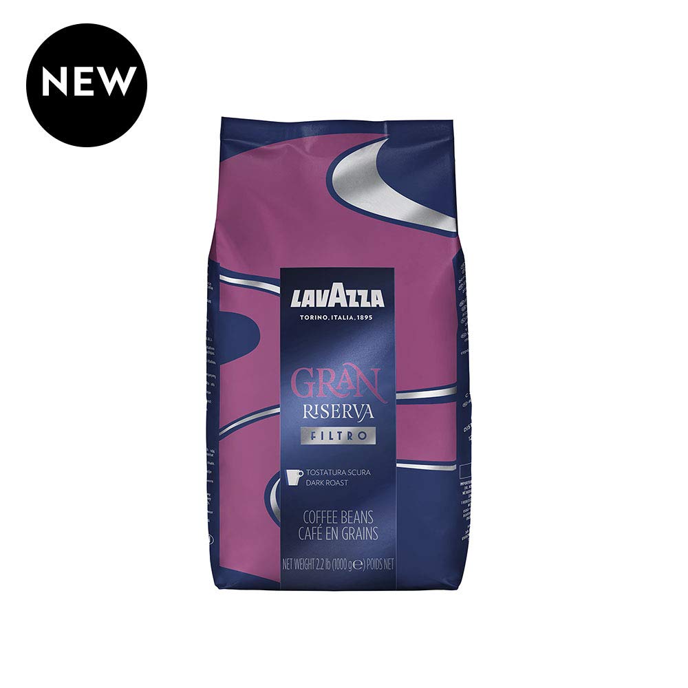 Lavazza Gran Riserva Filtro Whole Bean Coffee Dark Roast 2.2LB Bag, 100% Natural Arabica, Authentic Italian, Cocoa and Caramel a