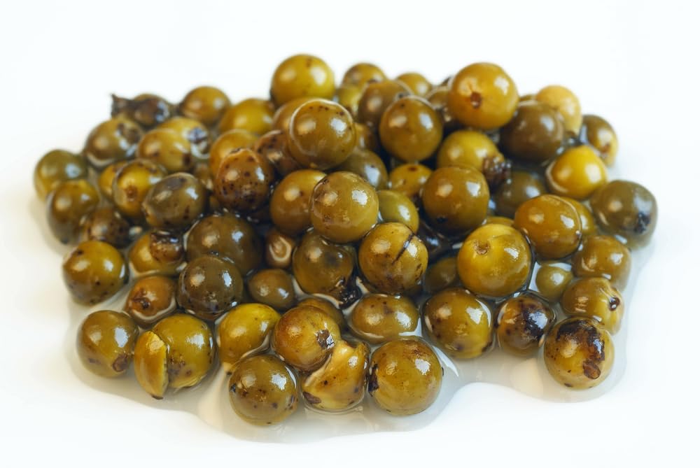 Sanniti Peppercorns In Brine | Imported From Spain | Great For Sauces, Soups, Meats And Light Dishes, 3.9 Oz (Pack Of 2) (Green)